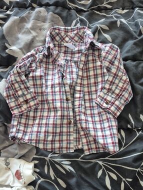 Carter's Red, Blue & White Plaid Button-Down Shirt